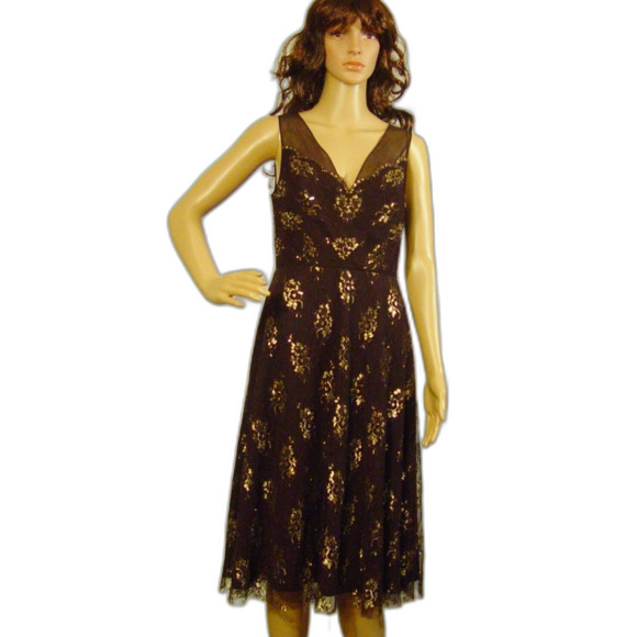 BCBG Paris Silk Slip Dress 6 Black Mesh Witchy Whimseygoth Midi Dress NWT - Picture 3 of 11